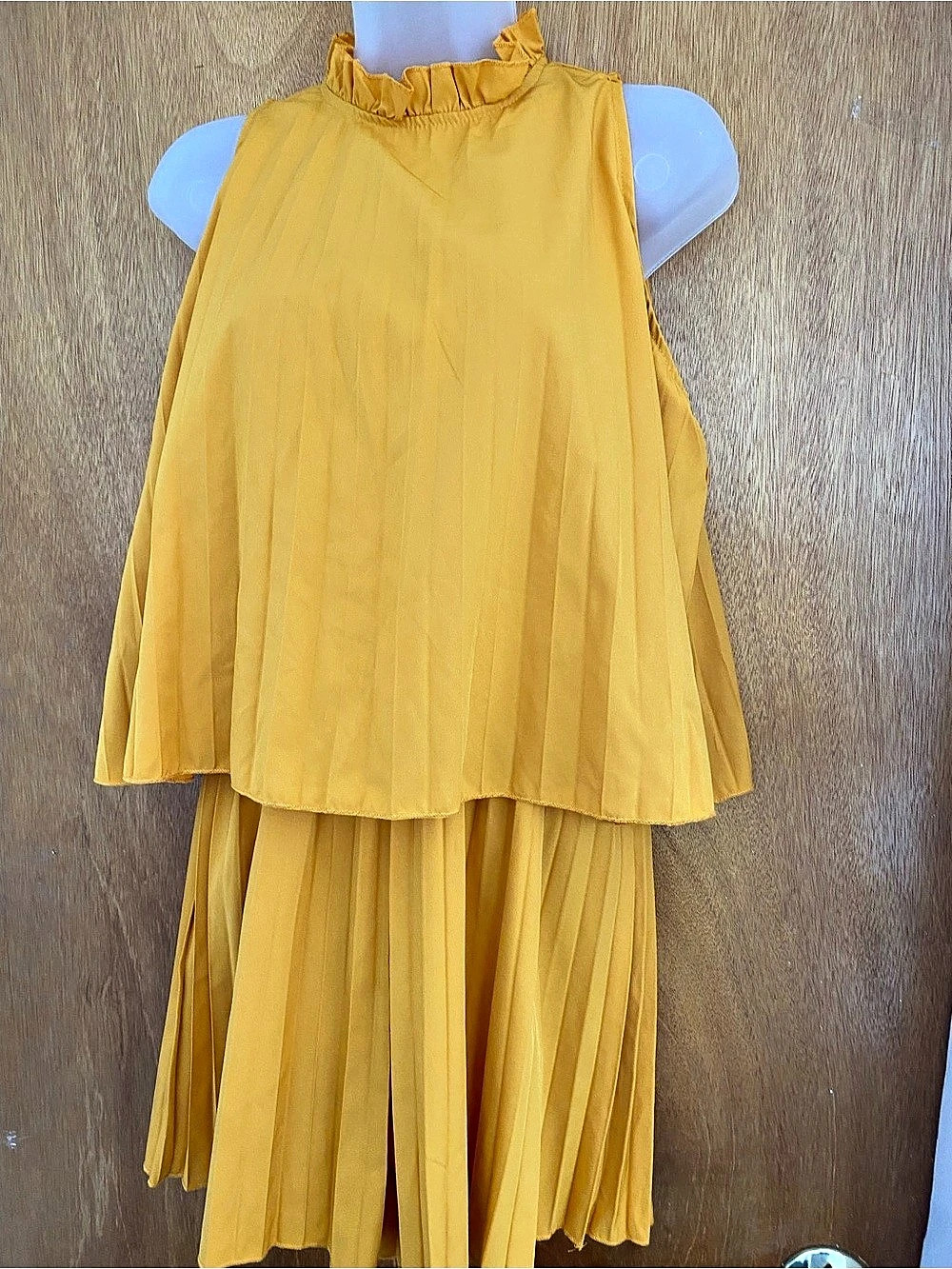 Yellow Pleated Maxi Dress Like New